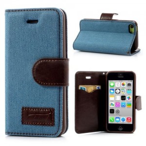 lichtblauwe-jeans-bookcase-hoesje-iphone-5c