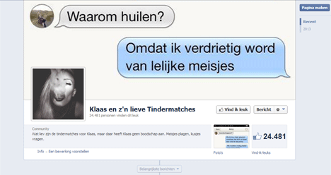 klaas en z'n lieve tindermatches