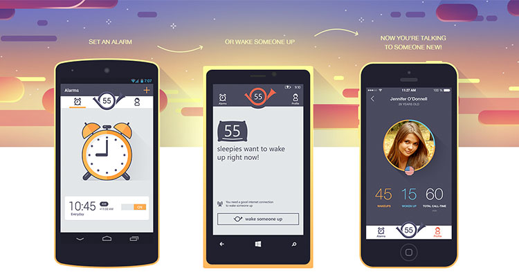 je wakker laten bellen door de wakie app