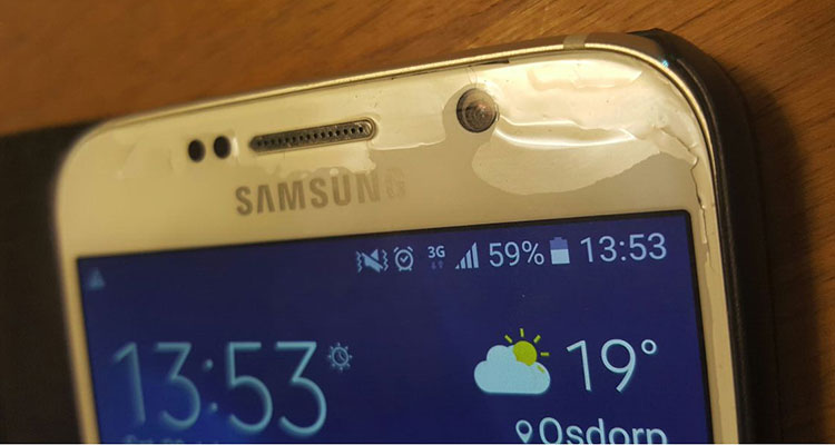 verf laat los van telefoon