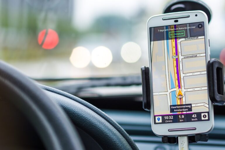 Navigatieapp op smartphone