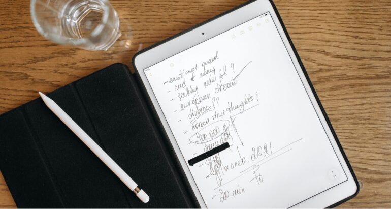 notitie app op ipad