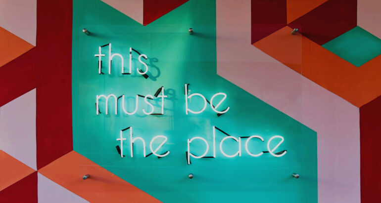 "This must be the place" neon logo