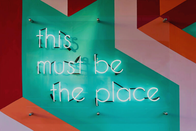 "This must be the place" neon logo