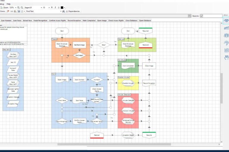 Blue Prism screenshot of software process