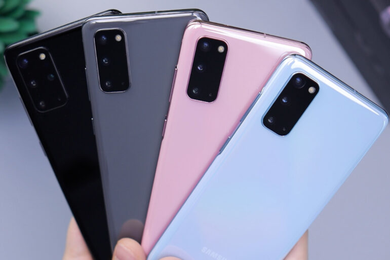 smartphones in verschillende kleuren